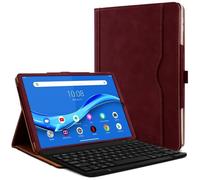Clavier AZERTY - Lenovo - Tab M10 FHD Plus 2e Gén - Étui de Protection - Bordeaux - Mixte