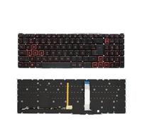 Clavier BE AZERTY, Compatible for Acer, Nitro 5 | AN517-54 AN517-41 AN515-45 prédateur Helios 300 PH315-54 LG05P_N16B3L PT-BR ITA rétro-éclairé rvb(BR Red Word Light)