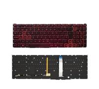Clavier BE AZERTY, Compatible for Acer, Nitro 5 | AN517-54 AN517-41 AN515-45 prédateur Helios 300 PH315-54 LG05P_N16B3L PT-BR ITA rétro-éclairé rvb(SP Red Word Light)