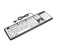 Clavier Blanc Gros Caractères,Clavier Grosses Touches Pour Malvoyant,Tbest Clavier Pour Personnes Âgées,Clavier Basse Vision Clavier Filaire Usb Pour Personnes Âgées Avec Touches Blanches À Gros Carac
