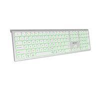 SUBBLIM SUBKB-3MIE300 clavier Universel RF sans fil + Bluetooth QWERTY Espagnole Argent, Blanc