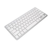 Clavier Bluetooth AZERTY avec 7 Raccourcis multimédia Autonomie 30j Argent