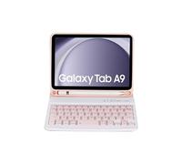 Clavier Bluetooth FOXDOCK pour Samsung Galaxy Tab ?9 support amovible couleur bonbon, étui à rabat en cuir avec emplacement pour stylo-Rose