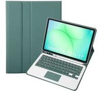 Clavier Bluetooth FOXDOCK pour Samsung Galaxy Tab A11 Plus, étui à rabat en cuir ultra-fin avec support pliable, pavé tactile et emplacement pour stylet-Vert