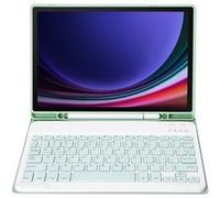 Clavier Bluetooth FOXDOCK pour Samsung Galaxy Tab S10 FE support amovible couleur bonbon, étui à rabat en cuir avec emplacement pour stylo-Vert clair