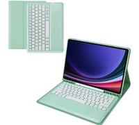 Clavier Bluetooth FOXDOCK pour Samsung Galaxy Tab S10 Plus support amovible couleur bonbon, étui à rabat en cuir avec emplacement pour stylo-Vert