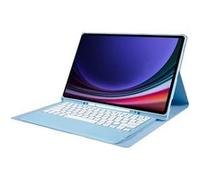 Clavier Bluetooth FOXDOCK pour Samsung Galaxy Tab S8 Ultra support amovible couleur bonbon, étui à rabat en cuir avec emplacement pour stylo-Bleu G