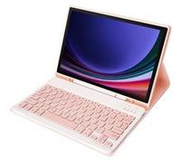 Clavier Bluetooth FOXDOCK pour Samsung Galaxy Tab S9 FE support amovible couleur bonbon, étui à rabat en cuir avec emplacement pour stylo-Rose