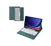 Clavier Bluetooth FOXDOCK pour Samsung Galaxy Tab S9 Plus support amovible couleur bonbon, étui à rabat en cuir avec emplacement pour stylo-Vert