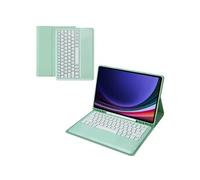 Clavier Bluetooth FOXDOCK pour Samsung Galaxy Tab S9 Plus support amovible couleur bonbon, étui à rabat en cuir avec emplacement pour stylo-Vert