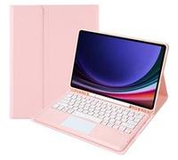 Clavier Bluetooth pour Samsung Galaxy Tab S9 Plus Ultra-Slim Folding Stand Flip Leather Cover with Touchpad and Stylus Slot-Rose