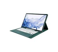Clavier Bluetooth FOXDOCK pour Samsung Galaxy Tab S9 Ultra support amovible couleur bonbon, étui à rabat en cuir avec emplacement pour stylo-Vert foncé