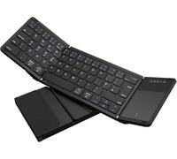 Clavier Bluetooth Pliable Avec Pavé Tactile, Connectez Quatre Appareils, Connexion Par Câble Bluetooth + Usb, Qwertz Allemand Avec Trackpad, Pour Ios, Android, Ordinateur Portable Windows Pc[Z930]