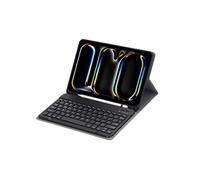 Clavier Bluetooth pour iPad Pro 11 2024 (M4) support amovible couleur bonbon, étui à rabat en cuir avec emplacement pour stylo-Noir