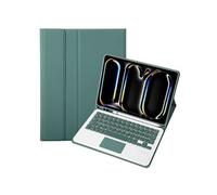 Clavier Bluetooth pour iPad Pro 11 2024 Ultra-Slim Folding Stand Flip Leather Cover with Touchpad and Stylus Slot-Vert foncé