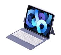 Clavier Bluetooth pour iPad Pro Air 4/iPad Pro 11 2018 2020 2021 avec emplacement pour stylet et coque en TPU durable (pour iPad Pro 11 2020, violet)