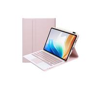 Clavier Bluetooth FOXDOCK pour Oppo Pad Neo détachable et ultra-fin touches carrées avec fonction tactile-Rose