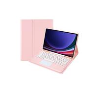 Clavier Bluetooth pour Samsung Galaxy Tab S9 Plus Ultra-Slim Folding Stand Flip Leather Cover with Touchpad and Stylus Slot-Rose