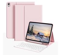 Clavier Bluetooth sans fil (150 mAh) avec étui de clavier amovible et support de stylet, compatible avec Samsung Galaxy Tab et iPad, Redmi Pad SE (rose) iPad Air 2013(9.7-inch),iPad Air2 2014(9.7-inch