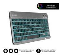 SUBBLIM TECLADO SMART BACKLIT BLUETOOTH GREY QWERTY Espagnole Noir, Gris