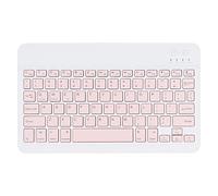 Clavier Bluetooth sans Fil de 10 Pouces, Universal Rechargeable et Mince pour, Android, iOS Ultra Portable, clés de Ciseaux silencieuses, Panneau de métal Non Glissant Jaune (Rose)