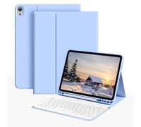 Clavier Bluetooth sans fil détachable (150 mAh) avec fente pour stylo, étui de clavier compatible avec Samsung Galaxy Tab, Pad SE (bleu) iPad Air 2013(9.7-inch),iPad Air2 2014(9.7-inch),iPad 5 2017(9.