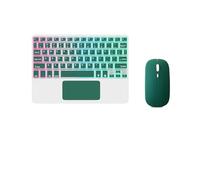 Clavier Bluetooth ultra fin avec pavé tactile et souris intégrés - Mini clavier sans fil rechargeable 7 couleurs rétroéclairé pour Apple iPad iPhone Samsung Tablette iPhone Smartphone iOS Android