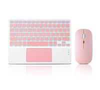 Clavier Bluetooth ultra fin avec pavé tactile et souris intégrés - Mini clavier sans fil rechargeable 7 couleurs rétroéclairé pour Apple iPad iPhone Samsung Tablette iPhone Smartphone iOS Android
