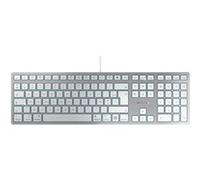 Clavier chiclet filaire Azerty Cherry KC 6000 C pour Mac Blanc Argent Blanc A