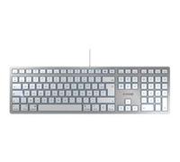 Clavier chiclet filaire Azerty Cherry KC 6000 SLIM pour Mac Blanc Argent Blanc G