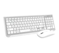 Clavier Combo sans fil - SUBBLIM - Silver - Double Bluetooth - Récepteur USB - Étendu
