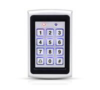 Clavier contrôle d'accès RFID 1000 utilisateurs, Tactile rétroéclairé | Clavier autonome alliage zinc, 3 modes : carte 125 kHz, PIN ou les deux, Wiegand 26, 12V CC, maison/bureau/garage