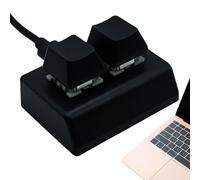 Clavier Copier et Coller - Câble USB type C de 4,9", clavier programmable à 2 touches, touches macro de programmation, interrupteurs rouges mis à jour avec rétroéclairage et câble USB de type C de 4,9