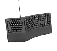Clavier de frappe confortable Design divisé filaire naturel ergonomique pleine taille 110 touches universel prise play support poignet bureau noir