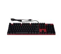 Clavier de Jeu, 104 Touches, 20 Rétroéclairages, Clavier Mécanique Filaire USB, Clavier Bicolore avec Interrupteur Rouge Remplaçable à Chaud pour PC de Bureau à Domicile(Rouge)