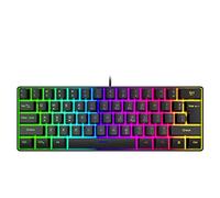 Clavier de Jeu, 61 Touches K401 pour Ordinateur Portable de Bureau Filaire Manipulator Sense Compétition électrique Clavier de Jeu RVB Clavier Lumineux Keycap