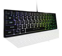 Clavier de jeu 61 touches rétroéclairées 60 % RVB LED arc-en-ciel rétroéclairé USB Gaming Gears, sensation mécanique Clavier pour PC Mac PS5 PS4 Xbox Gamer, dactylographe, voyage