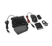 Clavier de Jeu à Une Main avec Souris Intégrée, Combo Filaire USB Rétroéclairé LED pour Gamers - Conception Ergonomique et Réponse Rapide