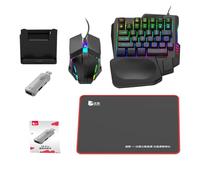 Clavier de Jeu et Combo de Souris - Contrôleur de Jeu rétro-éclairé, Clavier à Une Main LED | Ensemble de Souris à Demi-Main, périphérique d'entrée programmable, Station de Raccourci de Codage et