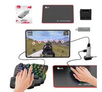 Clavier de jeu et combo de souris, souris de jeu et combo clavier - Allumez le clavier et les souris à moitié main - Adaptateur de convertisseur ergonomique à demi-main pour le streaming codage de bur