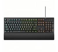 Clavier de jeu filaire arc-en-ciel LED, 104 touches lumineuses au toucher mécanique, clavier d'ordinateur avec repose-poignet pour Windows, ordinateur portable, ordinateur de bureau, voyage, facile à