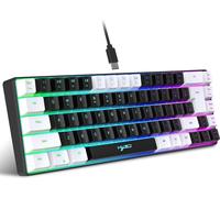 Clavier de jeu HXSJ V200 K68 RGB. Disque dur de 19 touches sans conflit, adapté aux jeux/bureau, noir + blanc