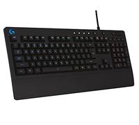 Clavier de jeu Logitech G213 Prodigy, touches rétroéclairées LIGHTSYNC RGB, touches résistantes aux éclaboussures, touches personnalisables, touches multimédia dédiées, disposition QWERTY UK - Noir