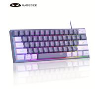 Clavier de jeu MageGee Mini 60 %, éclairage RVB, 61 touches, violet