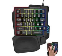 Clavier de jeu - Manette de jeu avec interrupteur mécanique reconnectable, mini clavier rétroéclairé RGB filaire d'une seule main, touches macro personnalisables | Contrôleur PC ergonomique compact