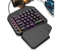 Clavier de jeu manuel - Pad mécanique - Contrôleur portable | Clavier ergonomique programmable pour les joueurs PC avec support de jeu mobile Disposition compacte pour les macros personnalisées