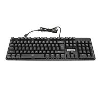 Clavier de Jeu Mécanique, 104 Clé RGB LED Backlight USB Wired Keyboard with Blue Switch, Casque de Clé ABS Suspendu Durable Ergonomique Noir Clavier de Jeu PC de Bureau