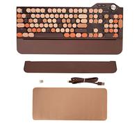 Clavier de Jeu Mécanique 107 Touches, 2.4 Ghz, BT5.1, sans Fil, USB, 3 Modes, Machine à écrire, pour Téléphones Portables (Brown)