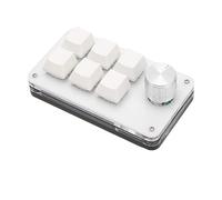 Clavier de Jeu Mécanique à Une Main à 6 Touches, Mini Clavier Macro Programmable avec Bouton Plug and Play, Mini Clavier USB à 6 Touches pour Ordinateur de Jeu PC (Blanc)
