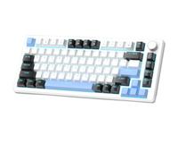 Clavier de Jeu mécanique avec Bouton de Commande, Disposition à 75 pour Cent, Clavier Filaire rétroéclairé Bleu, Interrupteur Rouge, Interrupteur Jaune, Compatible avec PC(Brown Switch)